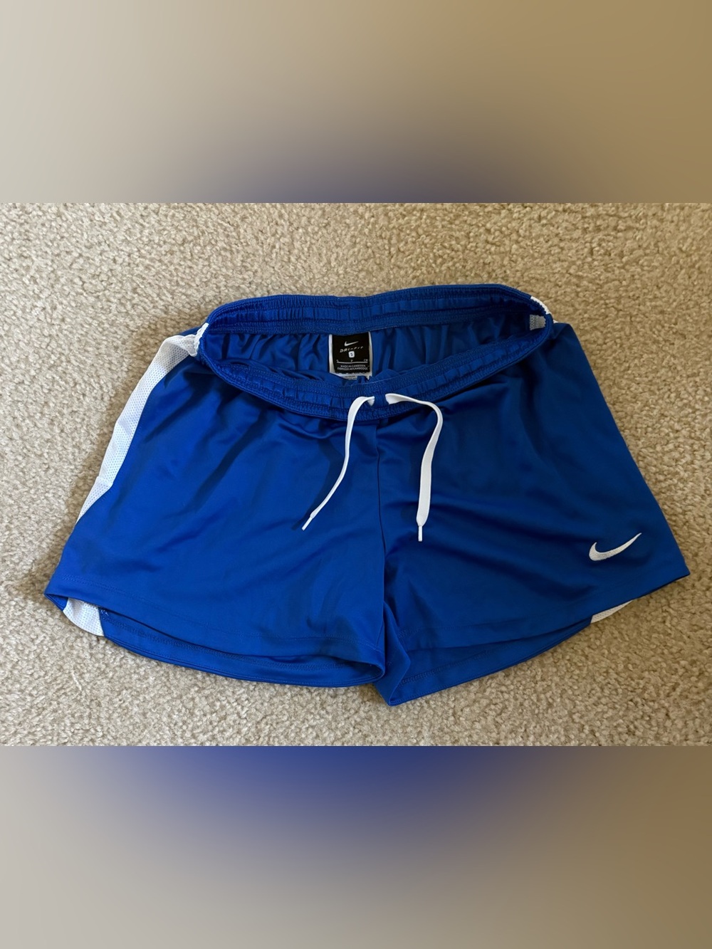Nike Women's Royal Blue Athletic Shorts with White Trim
